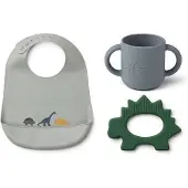 Liewood - Siliconen Babyset 3-delig - Dino Blue Multi Mix