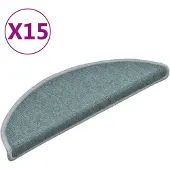 vidaXL Trapmatten 15 st 56x17x3 cm Zeeblauw Halfrond