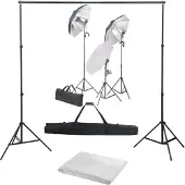 vidaXL Fotostudioset met verlichtingsset en achtergrond