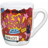 Paper Dreams mok cartoon-stijl sexy vrouw keramiek 325 ml rood