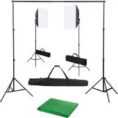 vidaXL Fotostudioset met softboxlampen en achtergrond