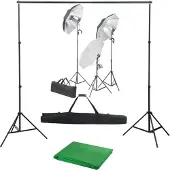 vidaXL Fotostudioset met verlichtingsset en achtergrond