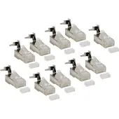 Logilink RJ45 krimp connectoren (STP) voor CAT6a/7/7a/8.1 netwerkkabel (vast/flexibel) - 10 stuks (2-delig)