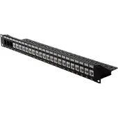 Roline 19 keystone patchpaneel, 24P, niet afgeschermd, zwart