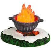 Luville Kerstdorpminiatuur Klein Vuurtje Oranje D 6 H 5 Cm