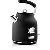 WESTINGHOUSE Retro Waterkoker – 1,7L – Elektrische Waterkoker – BPA-vrij – Met Kalkfilter – 2200W – Zwart