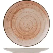 C&T ​Cosy & Trendy Dinerbord Sintra Terracotta Ø 26 cm - Aardewerken Bord met Oranje-Bruine Spiraal en Donkere Rand - Geschikt voor Magnetron en Vaatwasser​
