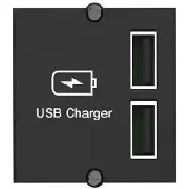 Bachmann aangepaste module USB dubbele oplader, zwart, 0,2 m