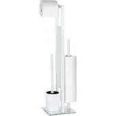 Wenko Toiletbutler Rivalta wit - Toiletborstel met houder, Toiletrolhouder en Reserverolhouder vrijstaand