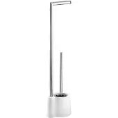 Wenko Staande Toiletrolhouder Avola - Rvs/kunststof - Vrijstaand - Wit Glanzend