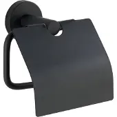 Wenko Toiletrolhouder met klep Bosio RVS zwart mat - WC Rolhouder