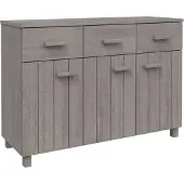 vidaXL Dressoir HAMAR 113x40x80 cm massief grenenhout lichtgrijs