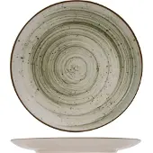 C&T ​Cosy & Trendy Dinerbord Sintra Ivy Green Ø 26 cm - Uniek Groene Aardewerken Schotel met Spiraalpatroon - Geschikt voor Diverse Maaltijden - Vaatwasser- en Magnetronbestendig​