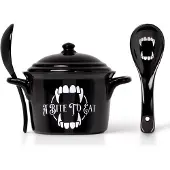 Alchemy England - Gothic Kom - A Bite To Eat heksenketelkom met lepel - voor Geen - zwart-wit - Maat Standard