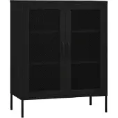 vidaXL Opbergkast 80x35x101,5 cm staal zwart