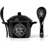 Alchemy England - Gothic Kom - Heksenketel met lepel - voor Geen - zwart-wit | Maat Standard