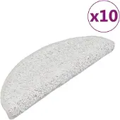 vidaXL Trapmatten 10 st 65x21x4 cm Wit Halfrond Groot