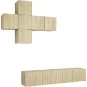 vidaXL 7-delige Tv-meubelset bewerkt hout sonoma eikenkleurig