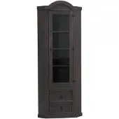 Hioshop New Mexico hoekkast vitrine bruin grenen.