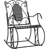 vidaXL Schommelbank 84 cm staal zwart