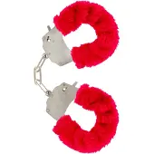 Toyjoy Furry Fun Cuffs Red Plush