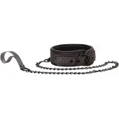 Ouch! Elegant Collar With Leash - Titanium Grey