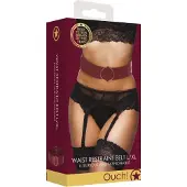 Ouch! Ouch Halo - Heupriem met bondage ringen - Burgundy