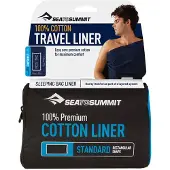 Sea to Summit - Lakenzak - Lakenzak Coton Rectangular Standard Navy Blue voor Unisex - Marine blauw
