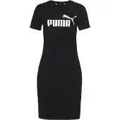 Puma T-shirtjurk met logoprint zwart Meisjes Stretchkatoen Ronde hals Logo - maat M
