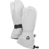 Hestra Heli Ski, 3-vinger skihandschoenen dames, lichtgrijs/wit