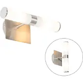 QAZQA Moderne badkamer wandlamp staal IP44 2-lichts - Bath