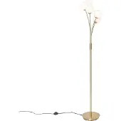 QAZQA Moderne vloerlamp goud met opaal glas 5-lichts - Athens