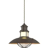 LINDBY Hanglamp Louisanne, dimbaar, bruin / roest, Hal, metaal, Maritiem, hanglamp