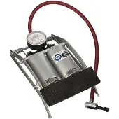 Perel Voetpomp met dubbele cilinder en manometer