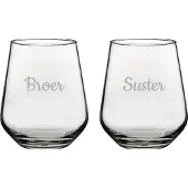 Pasabahce Gegraveerde Drinkglas 42,5cl Broer-Suster