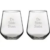 Pasabahce Gegraveerde Drinkglas 42,5cl De Bêste Broer- De Bêste Suster