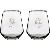Pasabahce Gegraveerde Drinkglas 42,5cl De Bêste Mem-De Bêste Heit