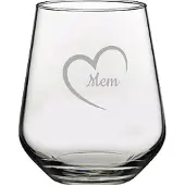 Pasabahce Gegraveerde Drinkglas 42,5cl Mem mei hert