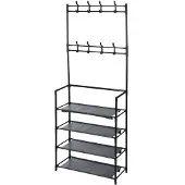 Storage solutions Opbergoplossingen Kledingrek met 4 schappen 60x26x155 cm