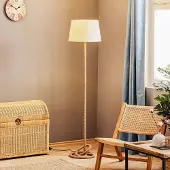 ONLI Vloerlamp Corda, crème / amber, Woon-/ Eetkamer, Textiel / Stof / Zijde, Maritiem, vloerlamp