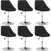 vidaXL Eetkamerstoelen 6 st kunstleer zwart