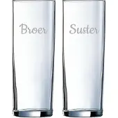 Arcoroc Gegraveerde longdrinkglas 31cl Broer-Suster