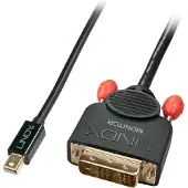 Lindy 41952 DisplayPort-kabel Mini-displayport / DVI Adapterkabel Mini DisplayPort-stekker, DVI-D 18+1-polige stekker 2.00 m Zwart