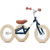 Veloretti Driewieler 2 in 1 Loopfiets met zijwieltjes - 1.5 t/m 4 jaar - 12 inch - Donkerblauw