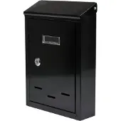 VOREL Brievenbus met 2 sleutels - zwart - 28,5x20x6 cm