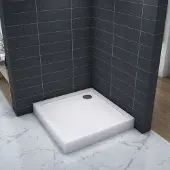 Sanexo Douchebak Wit Daisy Vierkant Hoog 90X90 Polystone (Exclusief Sifon)