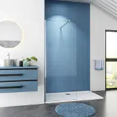 Sanexo Inloopdouche Chrysant 140X200 10Mm Semi Gesatineerd Glas Antikalk Chroom