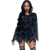 Leg avenue Sheer rhinestone poncho