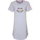 Irresistible Dames Nachthemd - 100% Katoen - Licht Blauw - Maat M