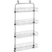 Metaltex deurrek 4 etages 17x45x103 cm zilver/metaal